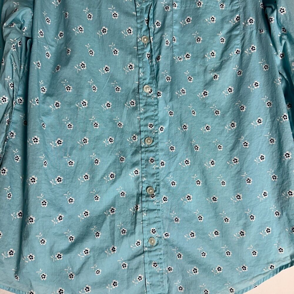 J Crew Re-imagined Classic Fit Womens Button Down Floral Cotton Shirt Size L - Picture 4 of 11